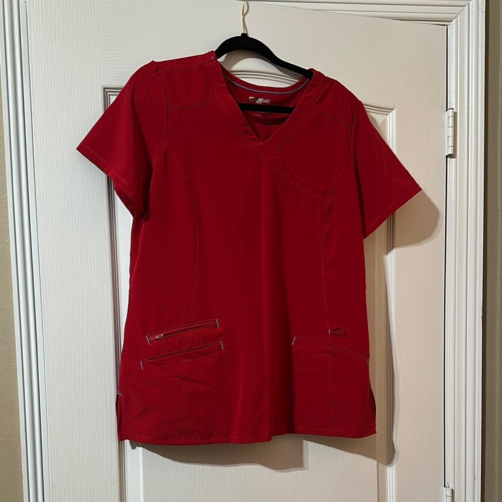 Scrubstar Red Short Sleeve Boxy Tee and pants